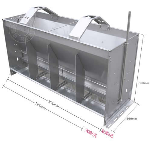 不銹鋼豬用干濕料槽
